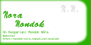 nora mondok business card