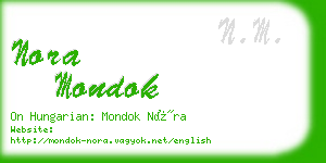 nora mondok business card